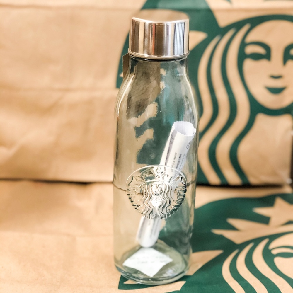 Starbucks Glass Water Bottle Holiday 2019